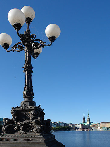 Foto Laterne und Binnenalster - Hamburg