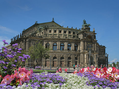 Semperoper mit Blumen Foto 